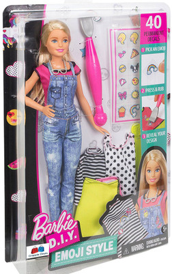 

GRAPPLE DEALS Barbie Emoji Style Dress Doll Easy To Stick Any Design With 2 Dresses For Kids.(Multicolor)