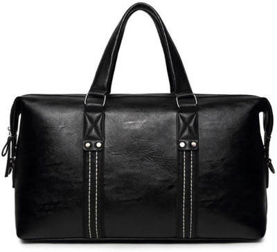 

DECARLO Black Medium Briefcase Travel Duffle Bag Travel Duffel Bag(Black)