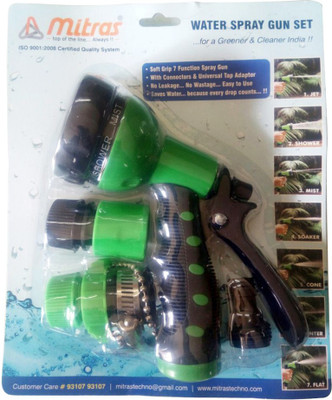 

Mitras Water Spray Gun Set 12.5mm (1/2") Green With Tap Adapter Garden Tool Kit(1 Tools)