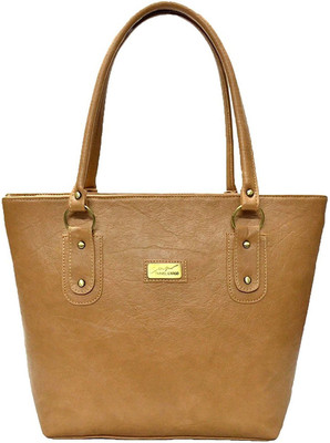 

Suman bags Hand-held Bag(Tan, Gold), Gold;tan