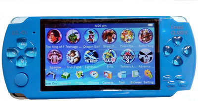 

JK ERFINDERS PSP GAMES 10000 INBUILTS ,8 GB INTERNAL MEMORY, 4.3" DISPLAY, MUSIC Handheld Gaming Console(Blue)