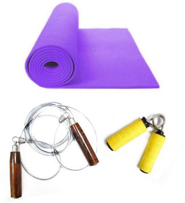 

GLS Fitness Combo Of Yoga Mat, Skipping Rope & Hand Grip Home Gym Kit