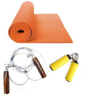 

GLS Fitness Combo Of Yoga Mat Skipping Rope & Hand Grip Home Gym Kit