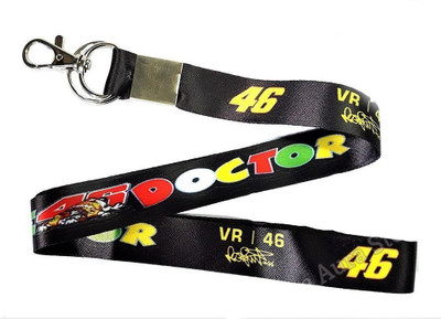 Blue Aura The Doctor VR 46 Keychain With Lock ID Holder Lanyard(black)