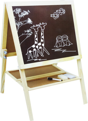 

Emob Double Sided Wooden 2 in 1 Magnetic Drawing & Writing Board with Foldable Case(Multicolor)