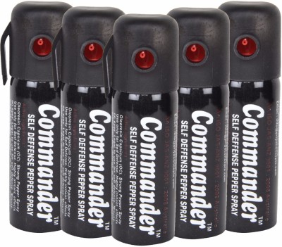 

Commander Ladies Guardian Self Defence Women Safety upto 10 feet Range Dispensable Combo Pack of 5 Pepper Stream Spray