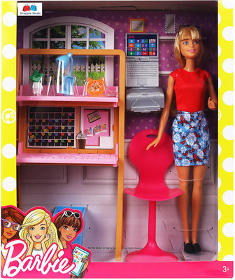 

GRAPPLE DEALS Preety Doll With Her Office Compartment Set And Office Furniture For Kids.