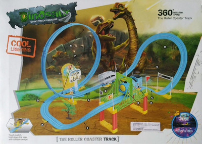 

HEER 360 Degree Rotation Dinosour Roller Coaster Track Adventure With Flashing Light Toy (HCCD ENTERPRSIE)