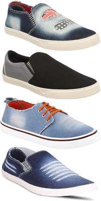 

Chevit Men's Combo pack of 4 Designer Loafers, Casuals For Men(Multicolor