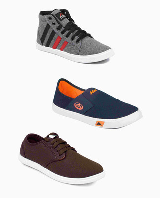 

Asian Men's Combo Pack Of 3 Sneakers With Loafers Casuals For Men(Multicolor