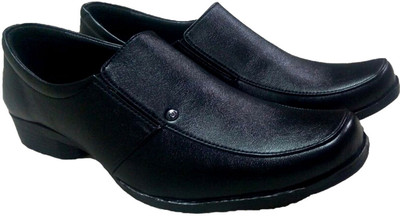 

GB Men's Black Formal Shoes Slip On For Men(Black