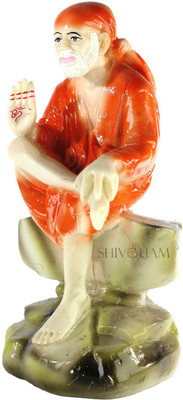 

SHIVOHAM Sai Baba Murti Idol Decorative Showpiece - 18 cm(Marble, Multicolor)