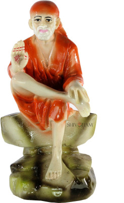 

SHIVOHAM Sai Baba Murti Idol Decorative Showpiece - 18 cm(Marble, Multicolor)