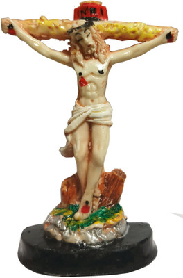 

SK Crafts Catholic Cristian Cross of Jesus Christ Statue- 9 (L) x 6 (B) x 2.5 (H) CM, Jesus Holy Cross for Car Dashboard, jesus cross idol, Jesus Christ Cross Car Idol Decorative Showpiece - 9 cm(Polyresin, Multicolor)