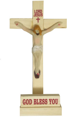 

SK Crafts Wooden Catholic Cristian Cross of Jesus Christ Statue- 15 (L) x 8 (B) x 4.5 (H) CM / 6 Inch Decorative Showpiece - 15 cm(Wooden, Multicolor)