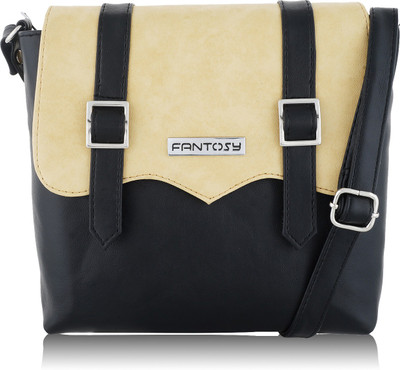 

Fantosy Women Casual Beige Leatherette Sling Bag