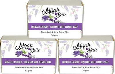 

Mirah Belle Naturals Miracle Lavender Rosemary Anti - Blemish Soap -Pack of 3(90 g, Pack of 3)