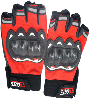 faynci Sport Half Cut Gloves Red XL Size Driving Gloves Riding Gloves(Red)
