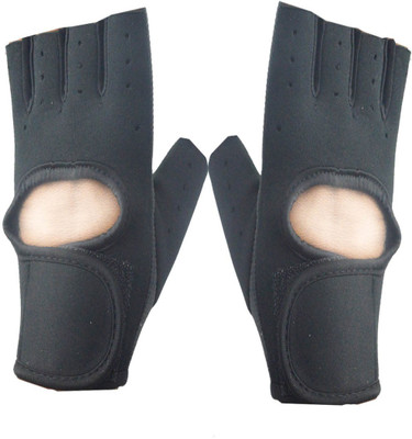 

Faynci Leather Gym & Fitness fingerless Gloves for Boys, Men, Women (Free Size,Black) Gym & Fitness Gloves (, Black
