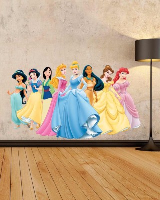 RNG 103 cm jasmine,cindrella & snow white angel mermaid queen (all disney group of disney princess) 3d wall stickers in hd quality Self Adhesive Sticker(Pack of 1)