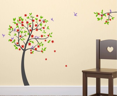 HAPPYSTICKY 170 cm ColorFull Tree Removable Sticker(Pack of 1)