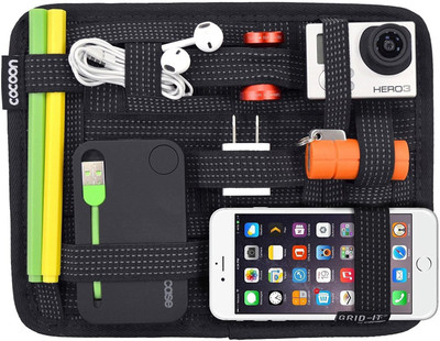 

Tulip Elasticity Grid-It Receiver Plate Bladder Bag Travel Digital Accessories Organizer(Black)