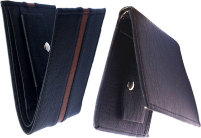 

FRIENDS & COMPANY Men Black Genuine Leather Wallet(8 Card Slots)