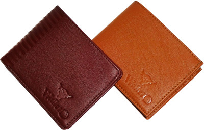 

WALLETO Unisex 100% Genuine Leather Business Card, Personal Id,Credit Card, Driving Licence Card Holder Cum Mini Money Wallet (No.1Combo_wall_18_and_06), Slots Space for 8 Card Holder(Set of 2, Multicolor)