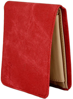 

i ired Men Red Denim Wallet(6 Card Slots)