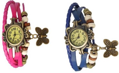 aPRO Pack of 2 Beautiful Rakhi Butterfly Watch Pink and Blue for women Butterfly Rakhi watch Watch  - For Girls   Watches  (Apro)