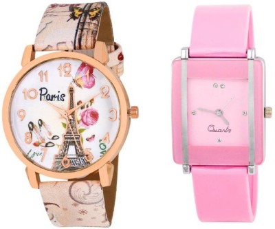 Aaradhya Fashion Fansanble Paris Affil-Tower With Square Unique Passion Love Combo2 Watch  - For Men & Women   Watches  (Aaradhya Fashion)