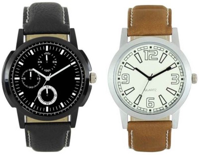 FASHION POOL LOREM GENTS MOST STYLISH & STUNNING NEW ARRIVAL ROUND ANALOG DIAL WATCH WITH FAST SELLING FASTRACK WATCH WITH JET BLACK CHRONOGRAPH DIAL GRAPHICS & FULL WHITE VINTAGE DIAL GRAPHICS WATCH HAVING TRENDY & DESIGNER BLACK & BROWN LEATHER BELT FOR PROFESSIONAL & PARTY WEAR WATCH FOR FESTIVAL   Watches  (FASHION POOL)