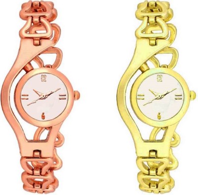 Aaradhya Fashion New Stylist Gold & Copper Metal Chain Watch  - For Women   Watches  (Aaradhya Fashion)