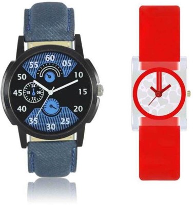 FASHION POOL LOREM & VALENTINE GENTS & LADIES MOST STYLISH & STUNNING ROUND ANALOG DIAL COUPLE COMBO WATCH WITH BLUE BLACK MULTI COLOR DIAL & SQUARE DIAL PEARL WHITE WATERMARK DIAL GRAPHICS WATCH HAVING BLUE TRENDY & DESIGNER LEATHER BELT & RED RUBBER BELT WATCH FOR PROFESSIONAL & PARTY WEAR WATCH F   Watches  (FASHION POOL)
