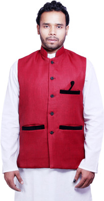 DEPLO Sleeveless Solid Men Jacket