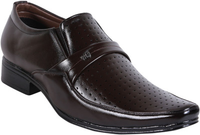 

Quarks Formal Perforated Slip On Shoes For Men(Brown