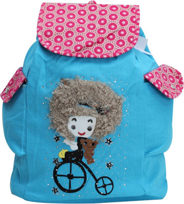 

DECARLO Blue Cartoon Canvas Backpack Shoulder Bags for Girls 15 L Backpack(Blue)