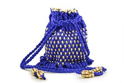 

damviks Designer batua Multipurpose Bag(Blue, 8 inch)