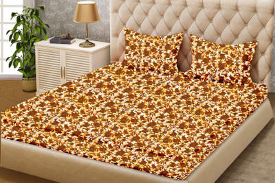 

Minu Bedsheets 130 TC Cotton Single Floral Bedsheet(Pack of 1, Brown)