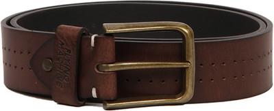 

Flying Machine Men Casual Brown Genuine Leather Belt, Dark brown