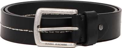 

Flying Machine Men Casual Black Genuine Leather Belt