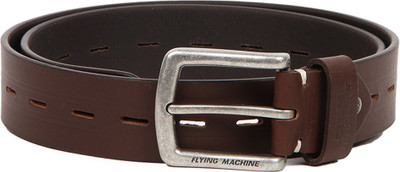

Flying Machine Men Casual Brown Genuine Leather Belt, Dark brown