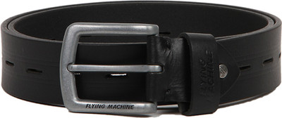

Flying Machine Men Casual Black Genuine Leather Belt