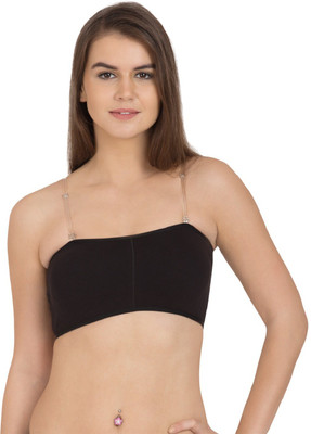Wonder World by ™Lovable Seamless Bandeau Non Padded One Size Active Tube Tops Women Tube Lightly Padded Bra(Black)