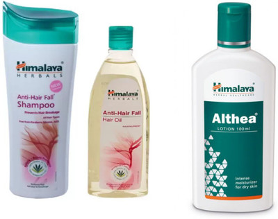 

Himalaya Anti Hair Fall Shampoo, Anti Hair Fall Hair Oil, Althea Lotion(Set of 3)