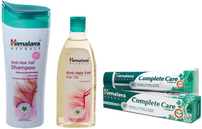 

Himalaya Anti hair Fall Shampoo, Anti Hair Fall Hair Oil, Complete Care Toothpaste(Set of 3)