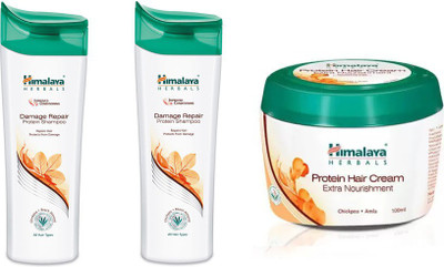 

Himalaya Damage Repair Protion Shampoo, Protion Hair Cream, Damage Repair Protion Shampoo(Set of 3)