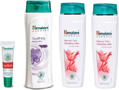 

Himalaya Lip Blam, Soothing Body Lotion, Intensive Face Moisturzing Lation(Set of 4)