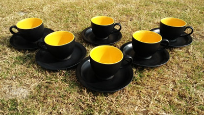 

CROCKTO MBCS12 Ceramic(Black, Pack of 12)
