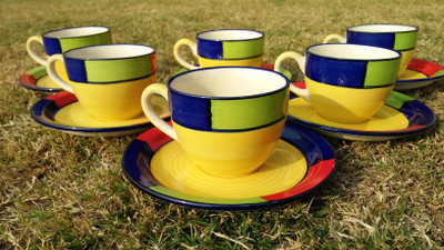 

CROCKTO YBCS Ceramic(Multicolor, Pack of 12)